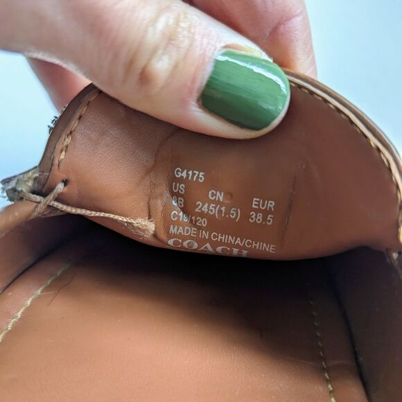 Coach Lock Up Driver Slip On Khaki Saddle Brown Loafers 8 - Picture 10 of 16